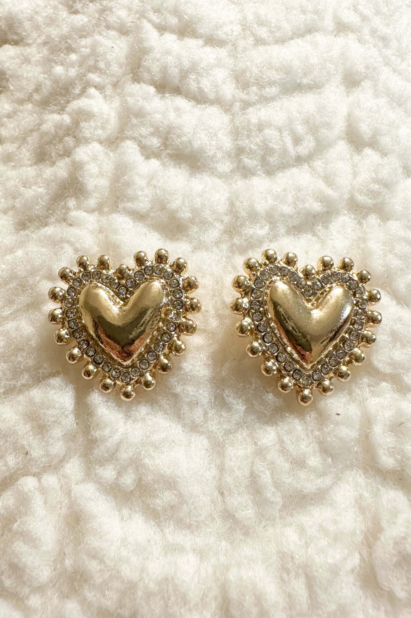 GOLD AND SILVER HEART STUDS