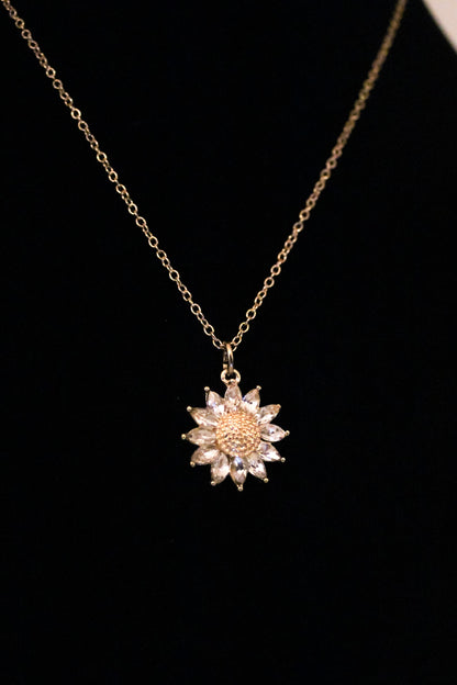 CRYSTAL SUNFLOWER NECKLACE