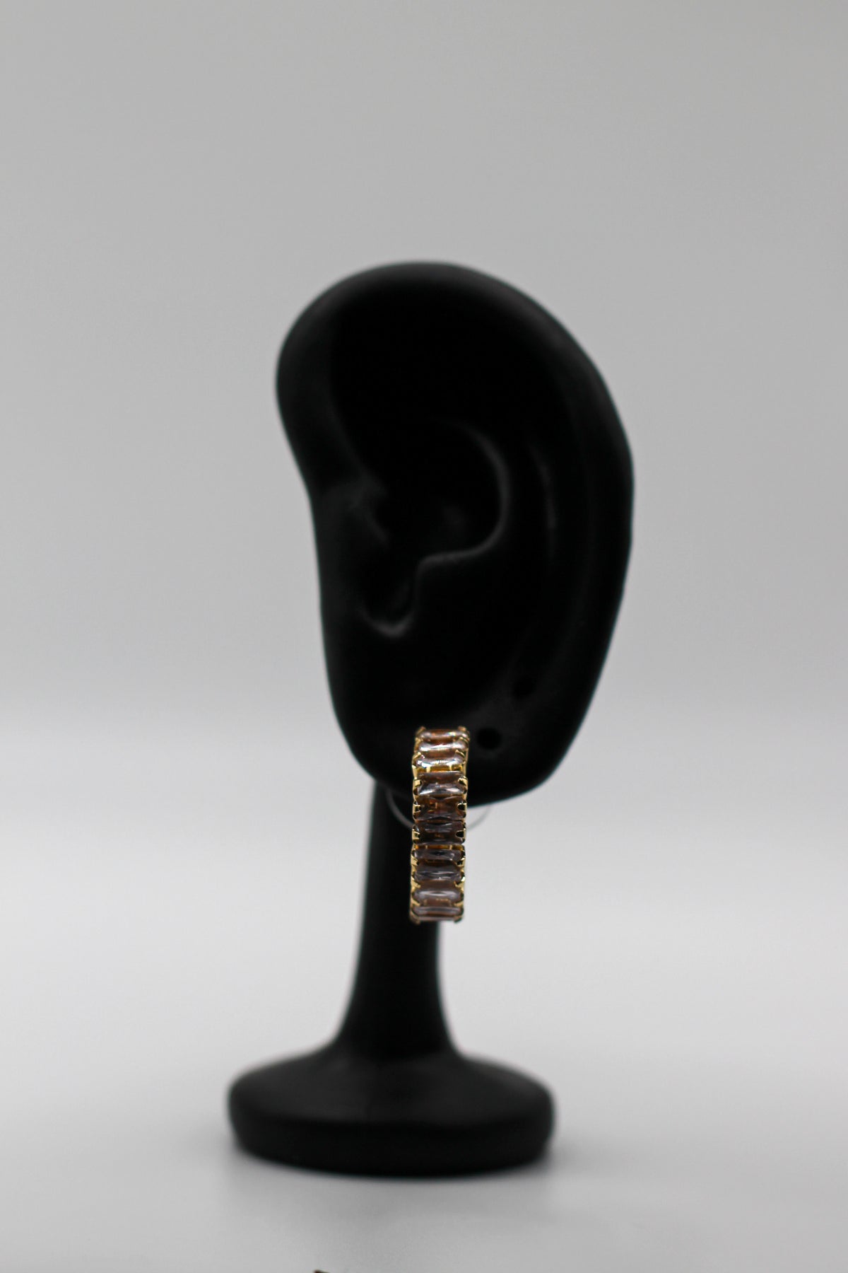 GOLD BAGUETTE HOOP EARRINGS