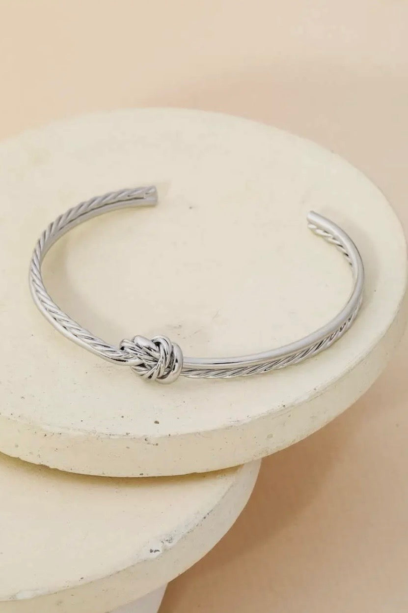 KNOTTED OPEN CUFF BRACELET