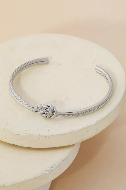 KNOTTED OPEN CUFF BRACELET