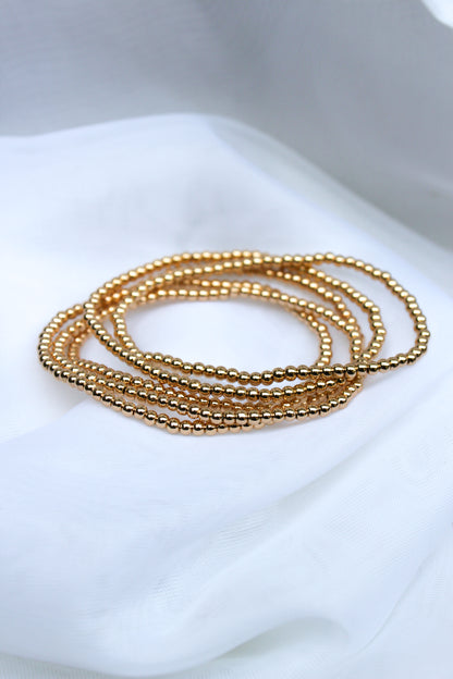 GOLD BEADED BRACELET STACK