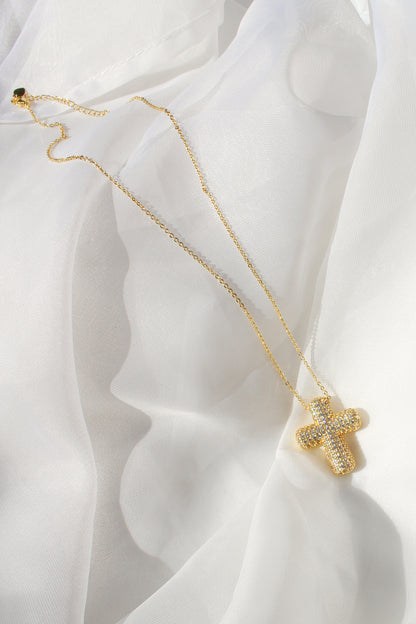 BUBBLE CROSS PENDANT NECKLACE