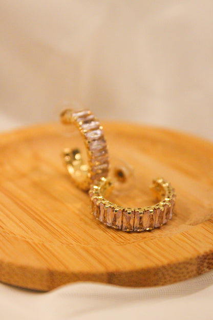 BAGUETTE HOOP EARRINGS
