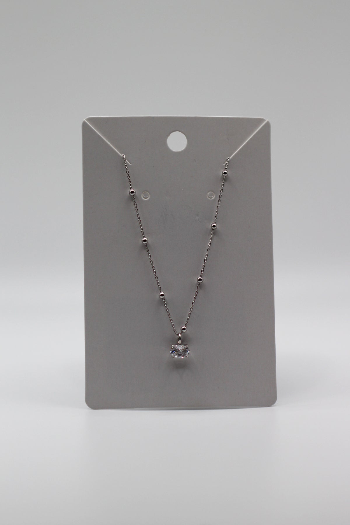 OVAL GEM PENDANT NECKLACE