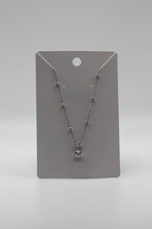 OVAL GEM PENDANT NECKLACE