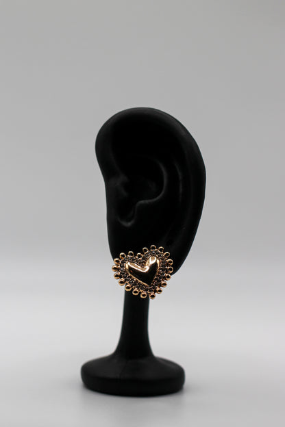 GOLD AND SILVER HEART STUDS