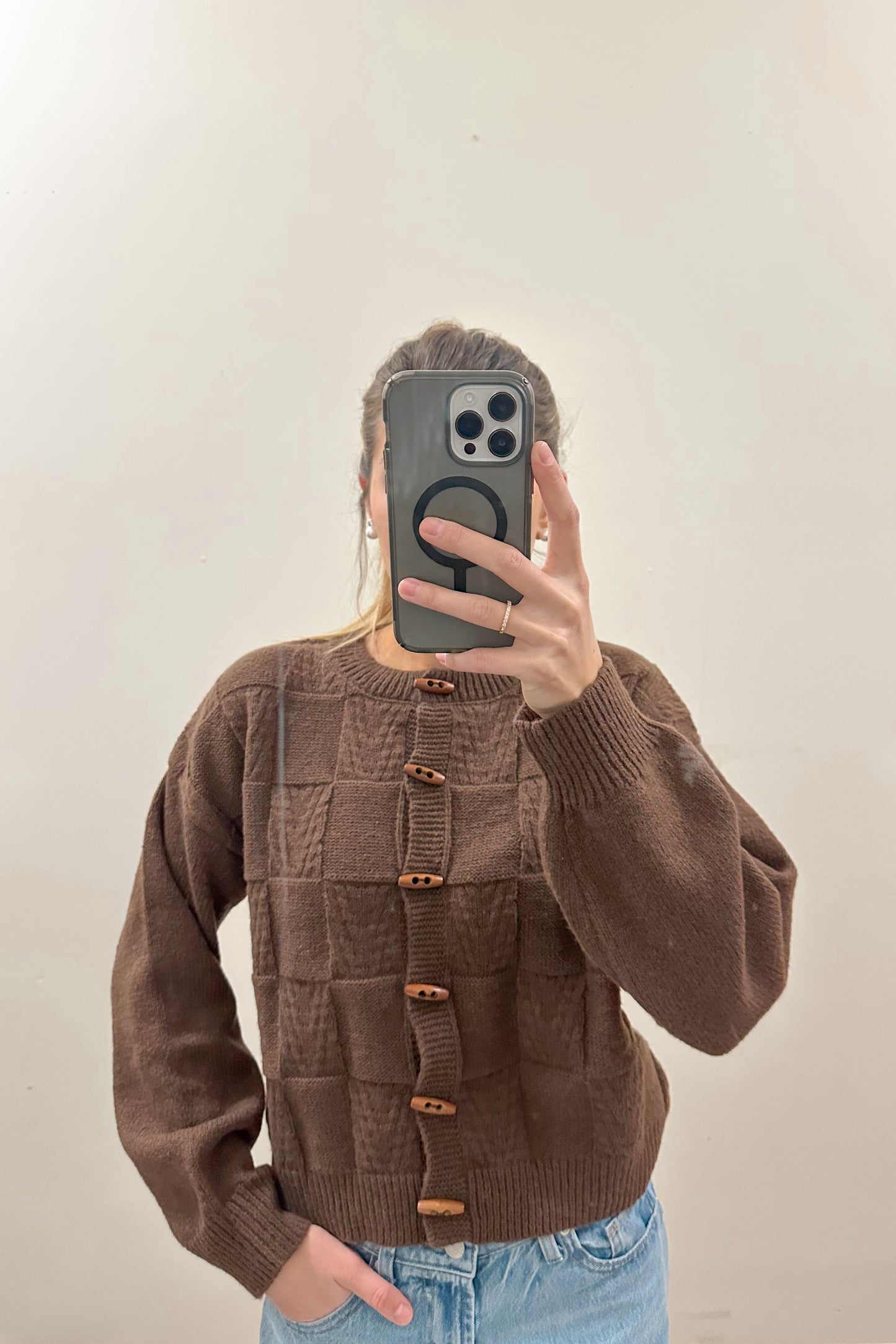 COCOA KNIT TOGGLE CARDIGAN