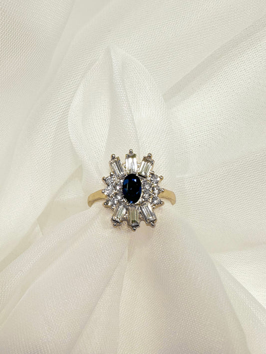 NAVY BAGUETTE RING