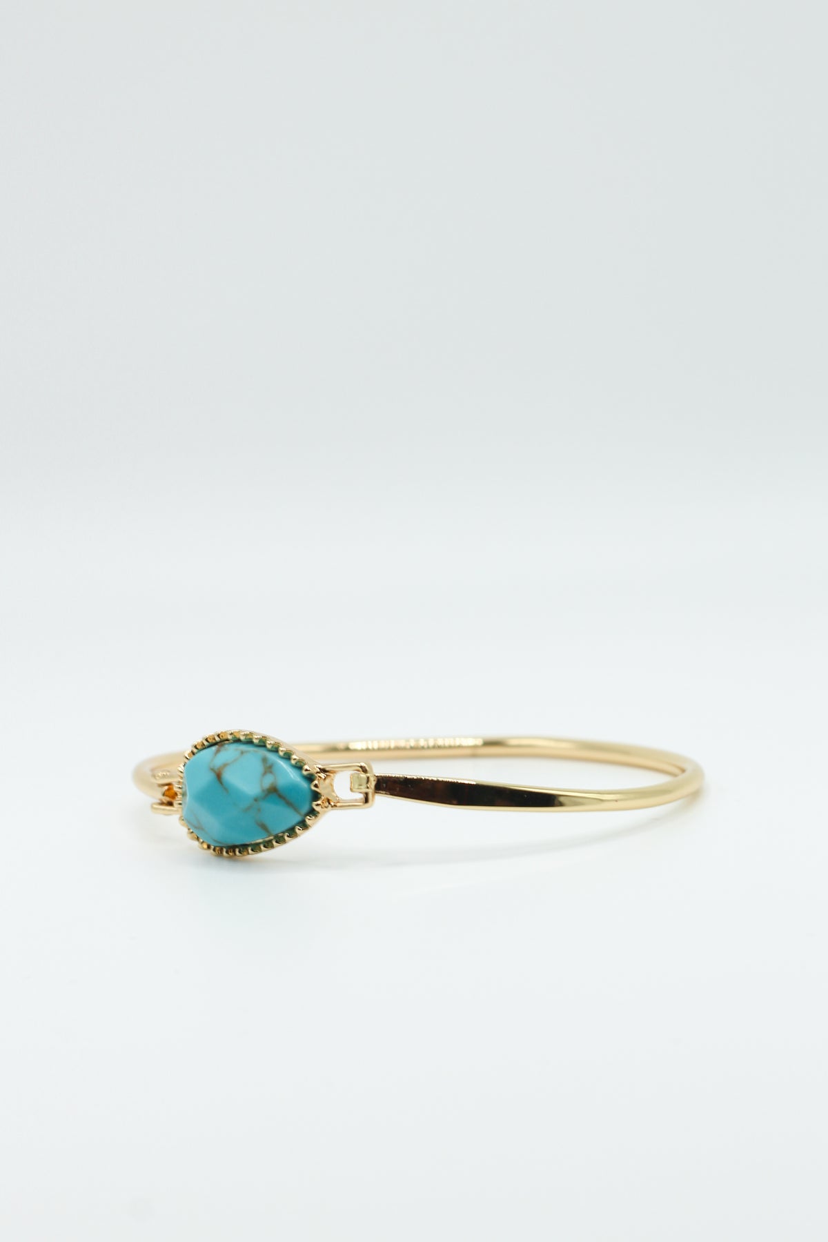 TURQUOISE STONE TEARDROP BANGLE BRACELET