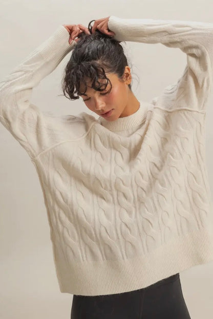 “CREAM” OVERSIZED PULLOVER SWEATER