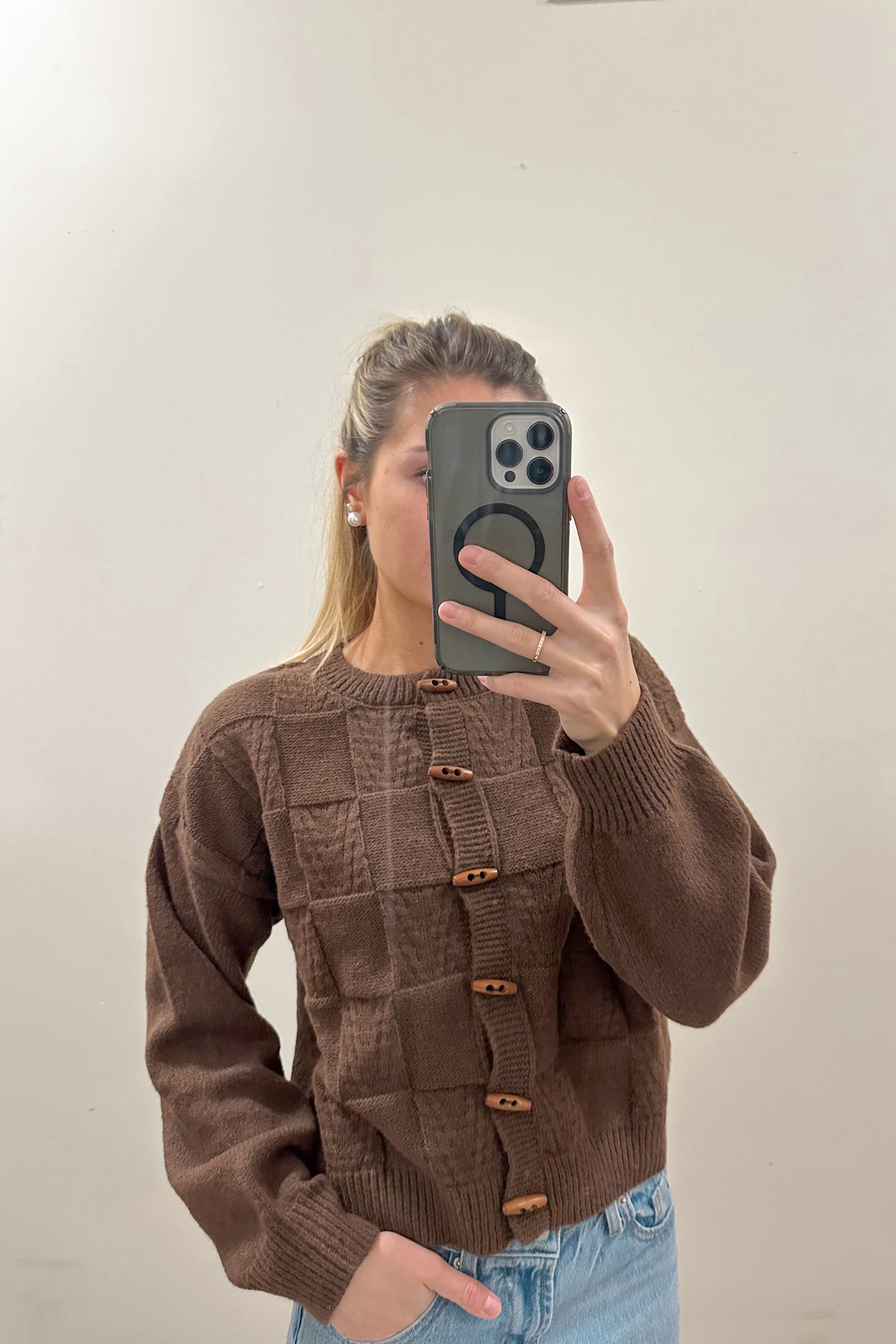 COCOA KNIT TOGGLE CARDIGAN