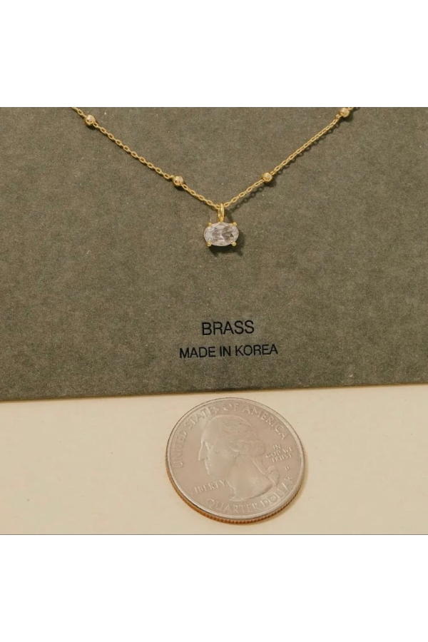 OVAL GEM PENDANT NECKLACE