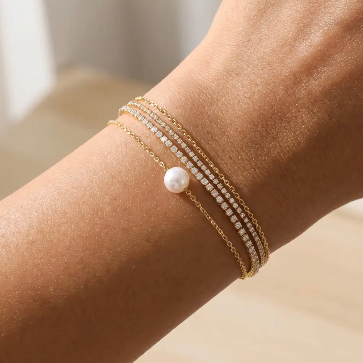 LAYERED TENNIS BRACELET SET