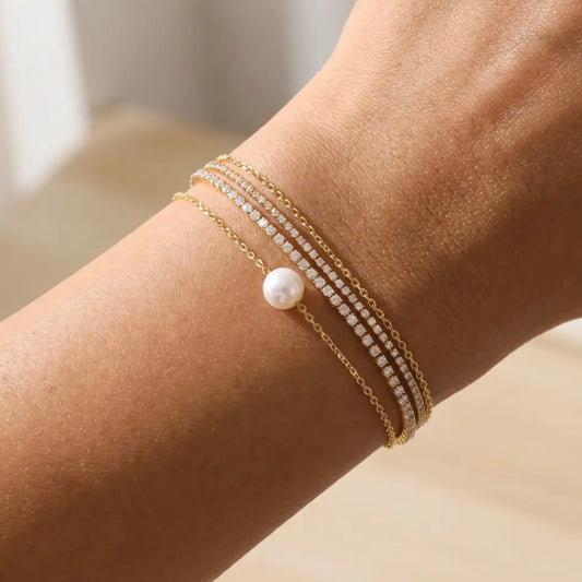 LAYERED TENNIS BRACELET SET