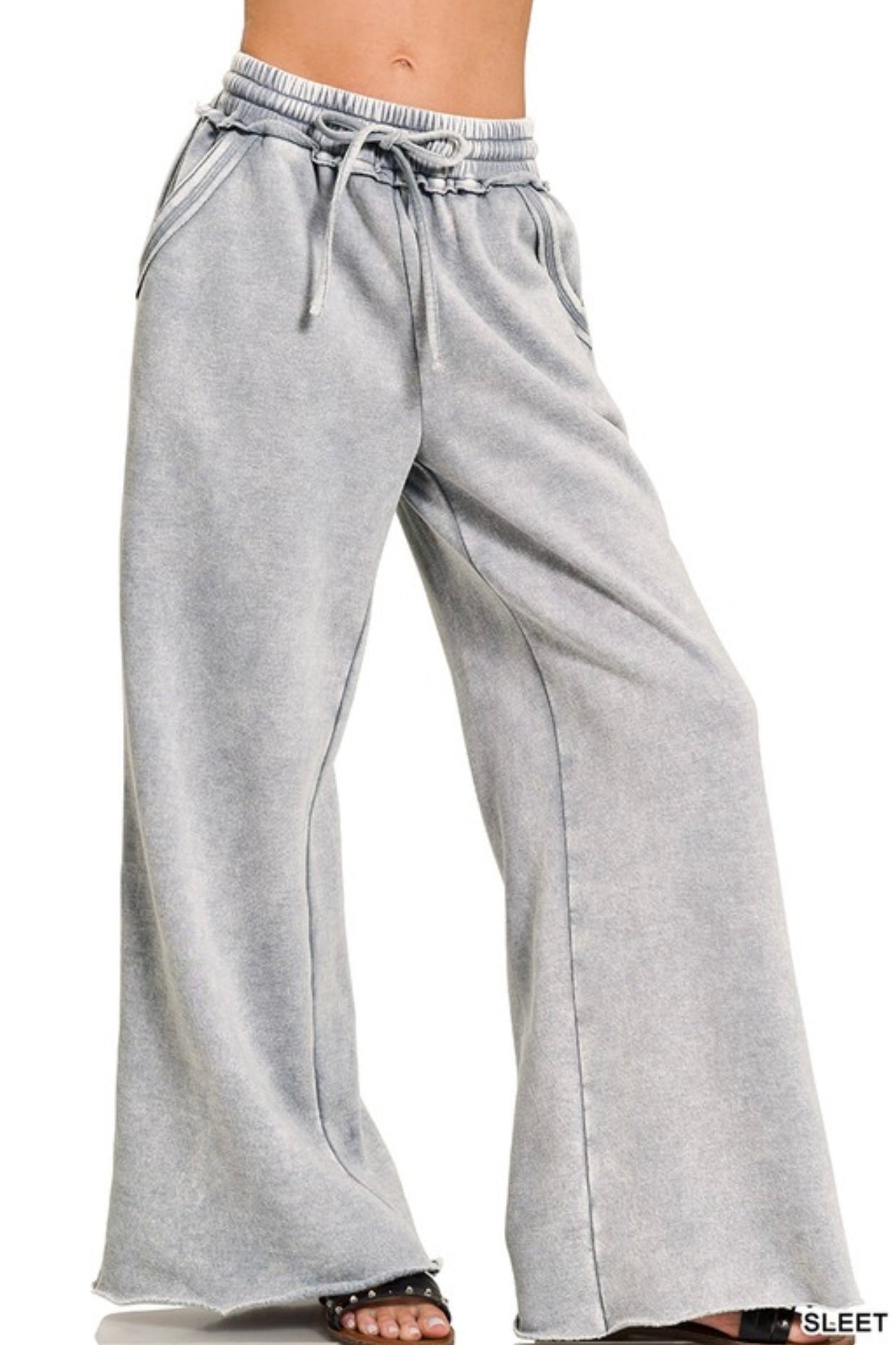 ACID WASHED FLEECE SWEATPANTS