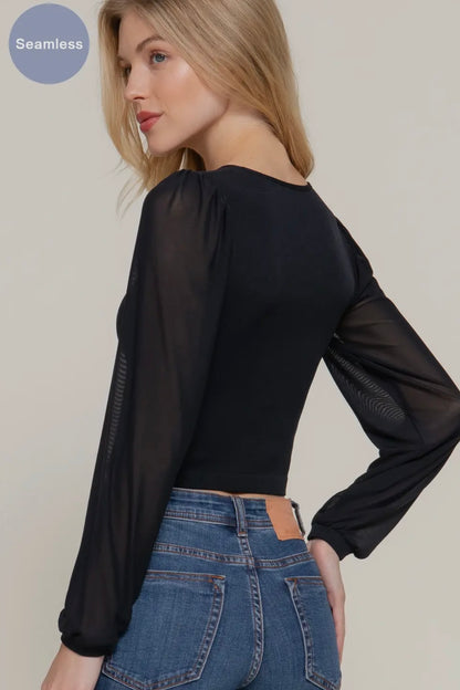 MESH LONG SLEEVE TOP