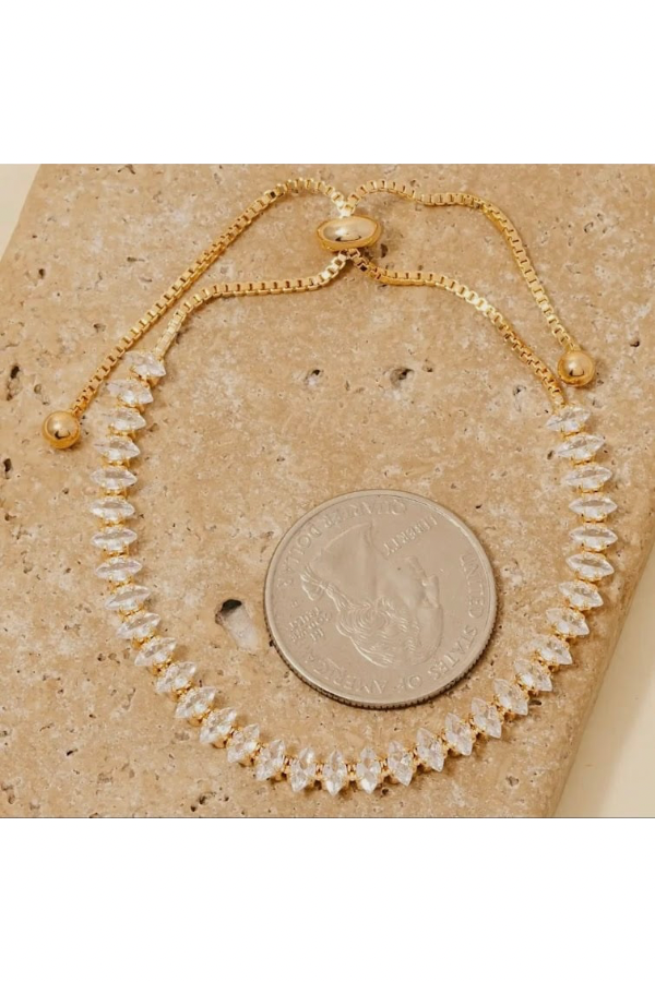 OVAL GEM ADJUSTABLE TENNIS BRACELET