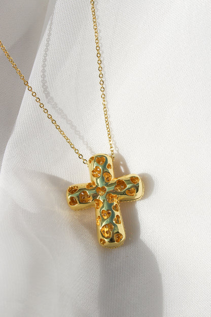 BUBBLE CROSS PENDANT NECKLACE