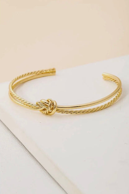 KNOTTED OPEN CUFF BRACELET