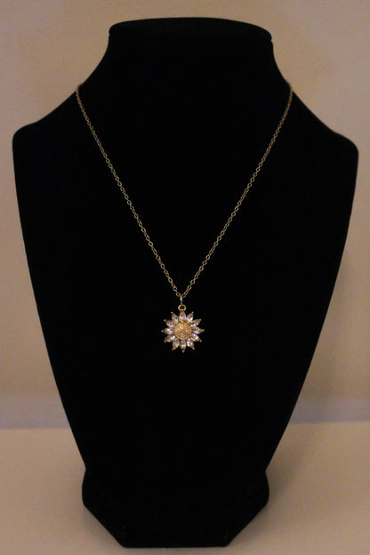 CRYSTAL SUNFLOWER NECKLACE