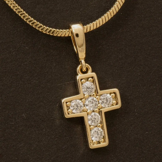 PRE ORDER - GOLD CRYSTAL CROSS NECKLACE