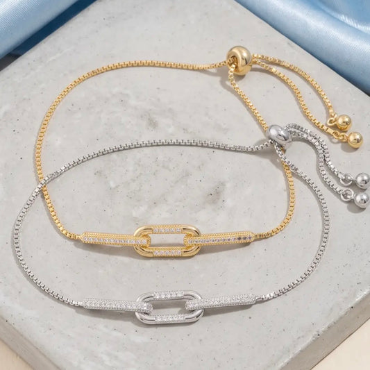 SILVER CHAIN LINK ADJUSTABLE BRACELET