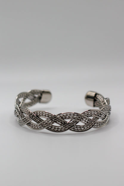 SILVER TWIST CUFF BRACELET