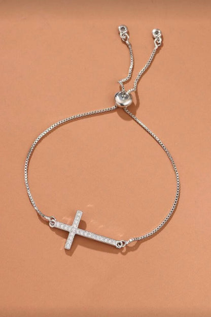 PAVE CROSS ADJUSTABLE BRACELET