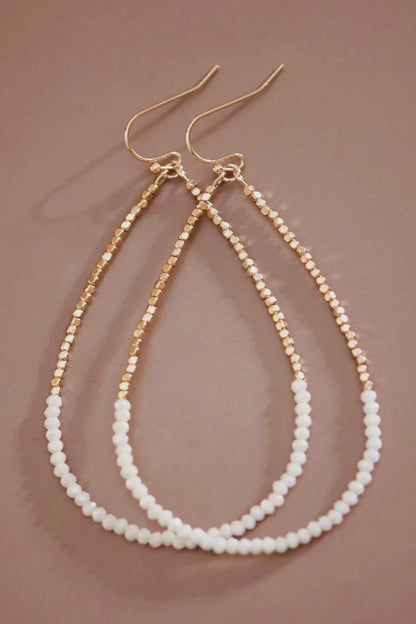 LAST ONE! ✨ WHITE BEADED HOOP EARRINGS