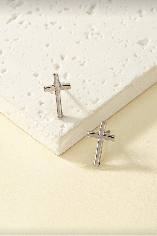 MINI CROSS STUD EARRINGS