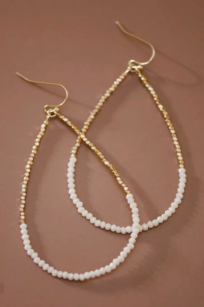 LAST ONE! ✨ WHITE BEADED HOOP EARRINGS