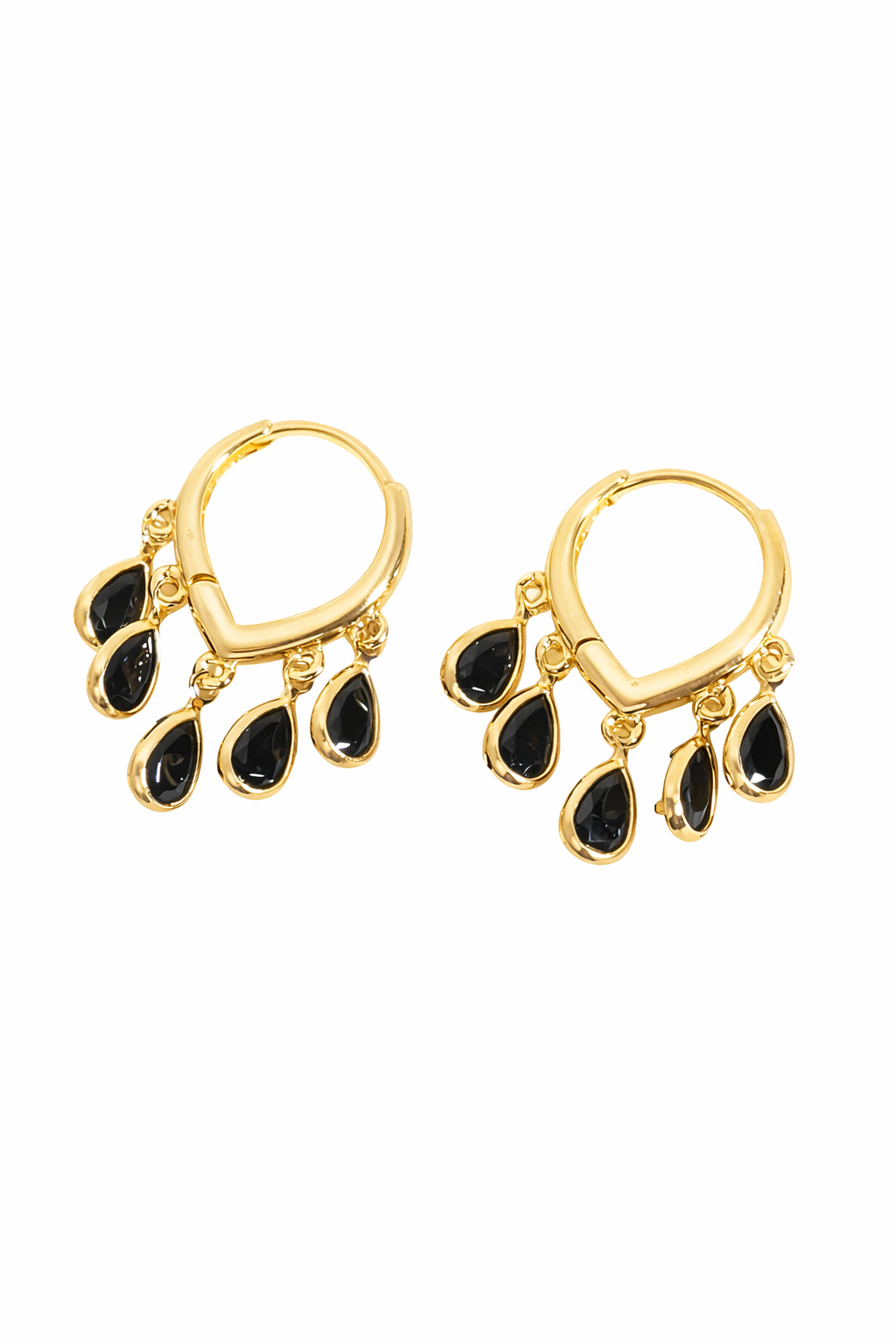 BLACK & GOLD DANGLE EARRINGS
