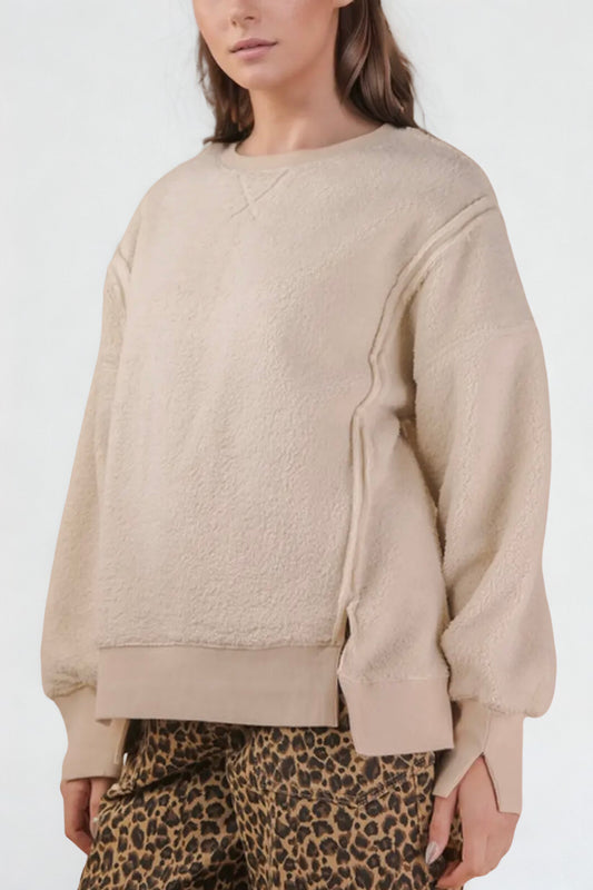 OVERSIZED SHERPA CREWNECK