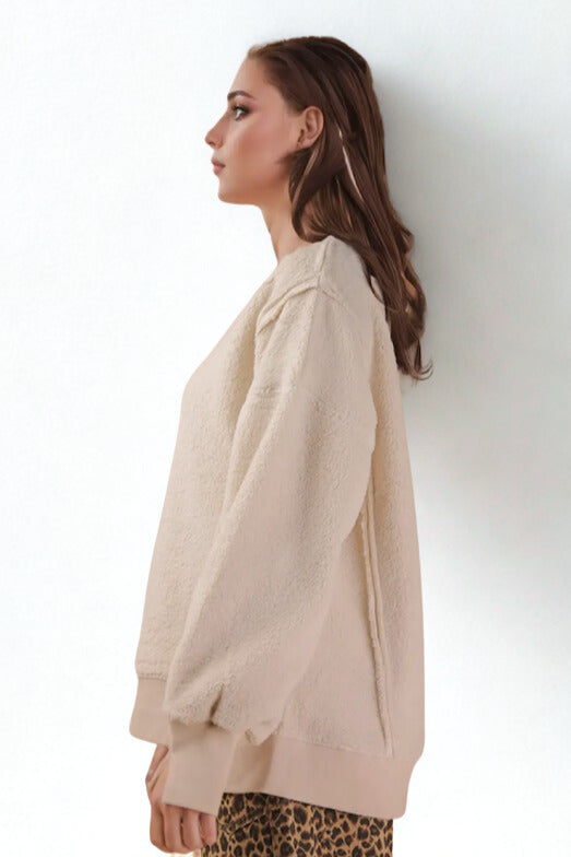 OVERSIZED SHERPA CREWNECK
