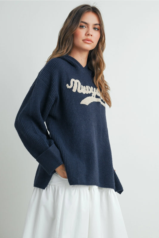 NEW YORK HOODED KNIT SWEATER
